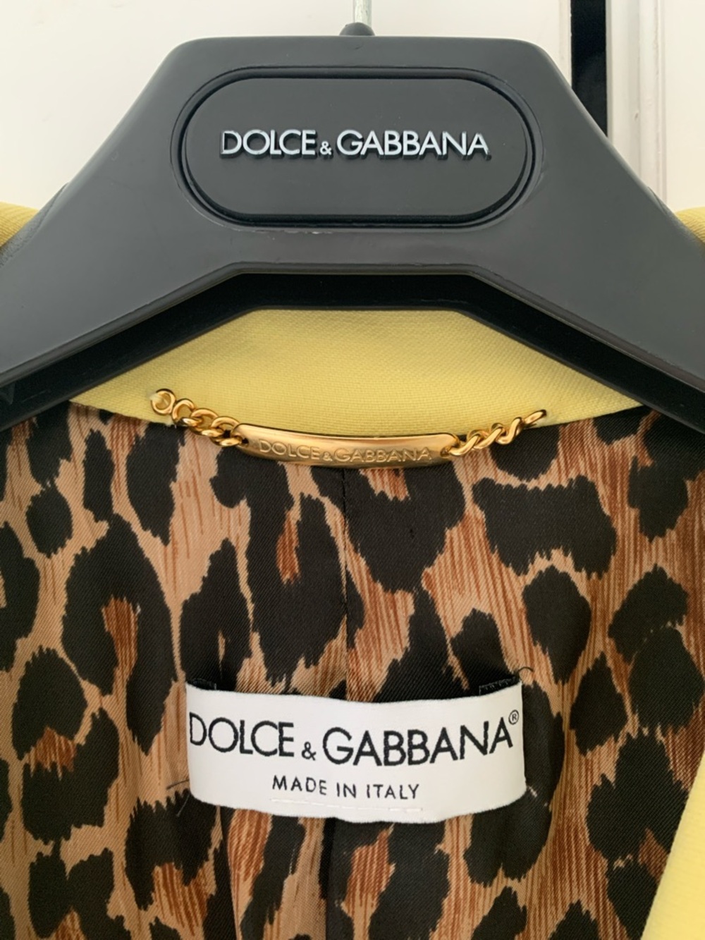 Dolce & Gabbana Lemon Yellow Long Trench Coat with Leopard Lining - Picture 2 of 16